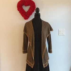 Beautiful light weight knit shrug cardigan jacket large cable & Gauge